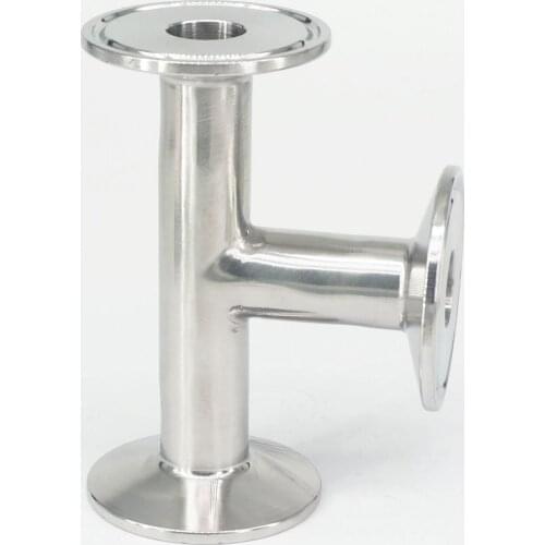 19mm O/D 304 Stainless Steel Sanitary Ferrule Tee Connector Pipe Fitting Tri Clamp