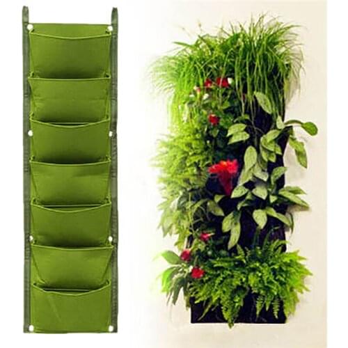 100*30cm Vertical Garden Planter Wall-mounted Planting Flower Grow Bag 7 Pocket Vegetable Plant Living Garden Bag