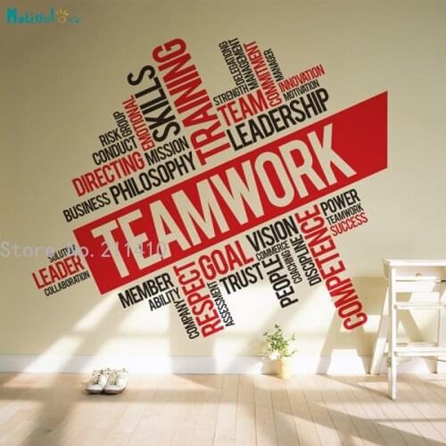 Word Vinyl Wall Sticker Office Inspirational Teamwork Art Decoration For Living Room Company Hall Self-adhesive Murals YT529