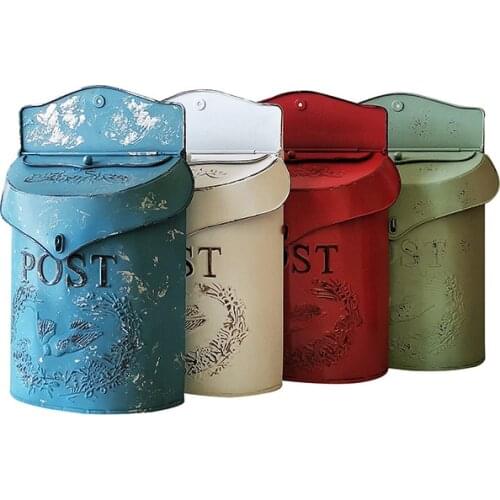 1Pc Vintage Courtyard Outdoor Mailbox Decoration Crafts, Garden Suggestion Mailboxes Handmade Hanging Post Box Home Ornaments