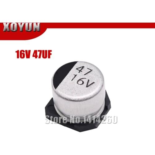 10PCS Electrolytic capacitor 16V47UF SMD aluminum electrolytic capacitor 47uf 16v