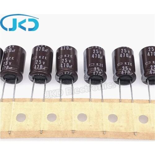 10pcs/Lot 470UF 25V Japan NCC KZE Series 10*16mm Low ESR Long Life 25V470UF Aluminum Electrolytic Capacitor