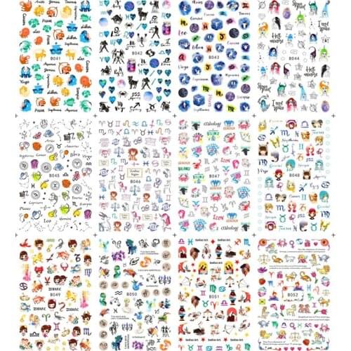 10PCS Scorpion Pisces Character Sagittarius Sheep Love Constellation Nail Sticker DIY Design Nail Art Decoration Accessories Sti