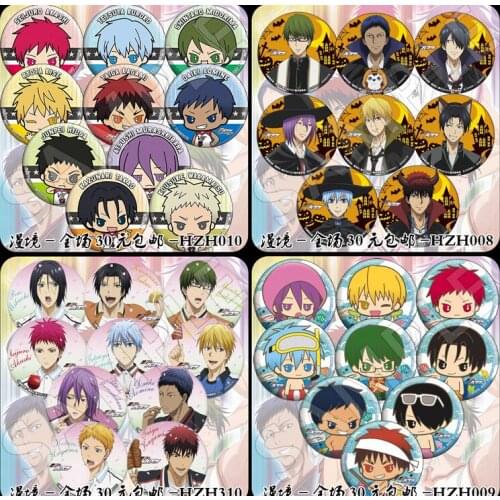 11pcs/set 58MM Kuroko No Basket Hyuga Kuroko Basketball Button On Backpack Acrylic Icons Brooch Pins Badge