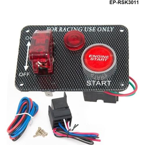 12V Red LED Racing Car Engine Start Push Button Ignition Switch Panel Toggle Hot EP-RSK3011