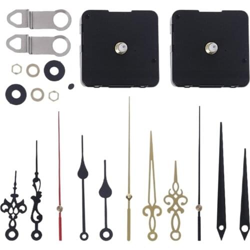 2 Pieces High Torque Clock Movement Mechanism with 4 Different Pairs Hands Quartz Clock Motor Kit DIY Repair Parts 85DA