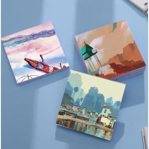 3pcs/lot Ink Painting Creative Memo National Wind Memories Of The Hometown Note Removable Adhesive Paper Gift For Kids(ss-854)