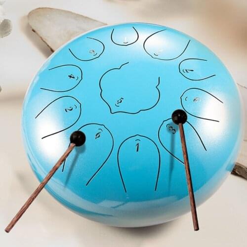 12 Inch 11 Tune Tongue Drum Steel Hand Pan Drum Tank Ethereal Drum Carrying Bag Drumsticks Music Score Percussion Instrument