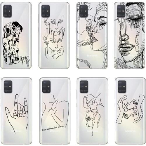 Phone Case For Coque Samsung A51 A71 A10 A20 A30 A40 A50 A70 A9 A7 A6 A8 Plus 2018 Soft TPU Abstract Art Kiss More Often Cover