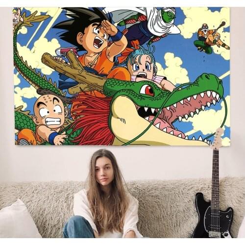 Dragon Ball Background Cloth Room Decoration Background Anime Cartoon Characters Printing Customizable Background Cloth