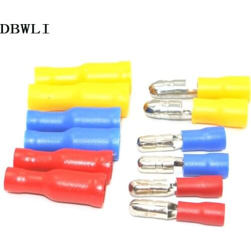 50pcs Female and Male Insulated Electric Quick Splice Wire Terminals Connector Crimp Bullet terminal for 22~10AWG Audio Wiring