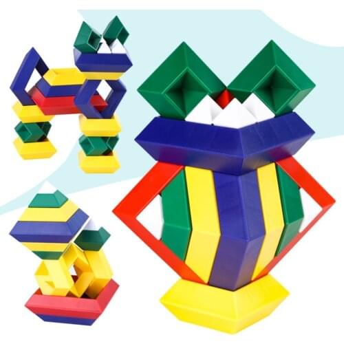 DIY Multi-shape Pyramid building block Construction Cube Educational Toys Diamond Block Set gift for children