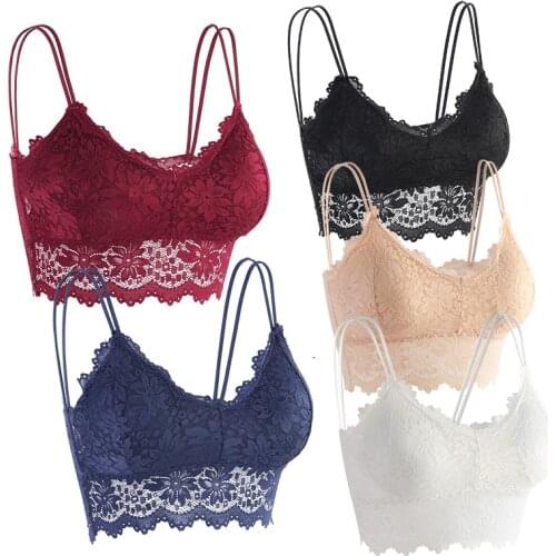 New Sunflower Lace Wrapped Underwear Basement Sling Tube Top Ladies Large Size Thin Shoulder Strap Beauty Back Bra