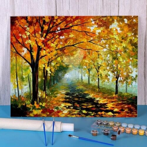 Light In The Fog DIY Paint By Numbers Complete Kit Oil Paints 40*50 Canvas Painting New Design For Handicraft