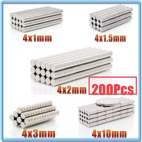 200Pcs Mini Small N35 Round Magnet 4x1 4x1.5 4x2 4x3 4x10 mm Neodymium Magnet Permanent NdFeB Super Strong Powerful Magnets 4*2