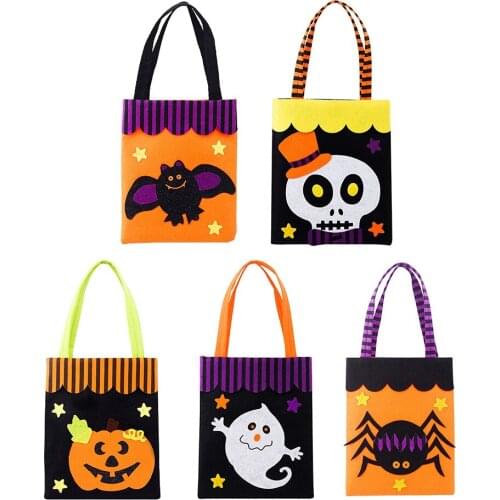 Halloween Candy Non-woven Bags Gift Trick or Treat Tote Kids Gift Party Cookie Biscuits Snack Packaging Decoration