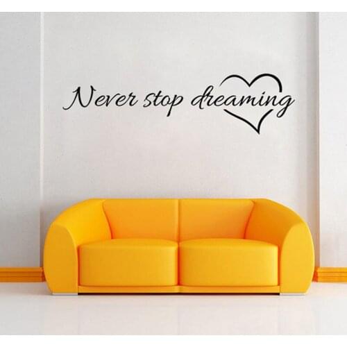 New Never Stop Dreaming Quote Removable Wall Sticker Vinyl Art Decal Home Room Decor