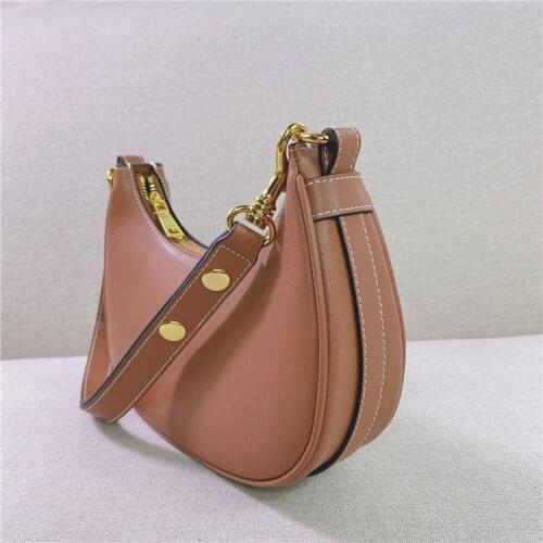 2021 new style l retro leather stitching underarm handbag fashion single shoulder saddle bag