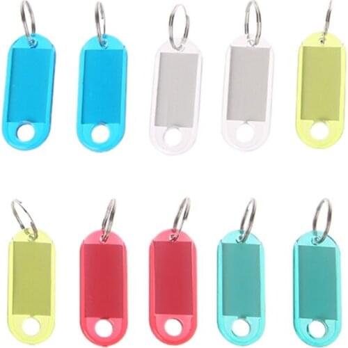 28GD 10PCS New Transparent Plastic Luggage ID Label Key Tags Keychains Keyring Tags