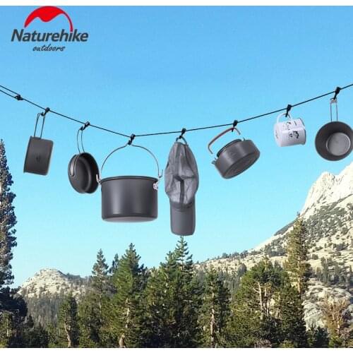 NatureHike Portable Travel Clothesline for Home & Outdoor Camping Trip Hotel Adjustable Camping Rope with Carabiner and Hooks