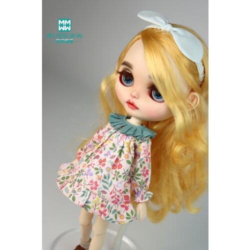 Fits Blyth Azone OB23 OB24 Toys Doll clothes accessories Fashion printed dress purple pink yellow