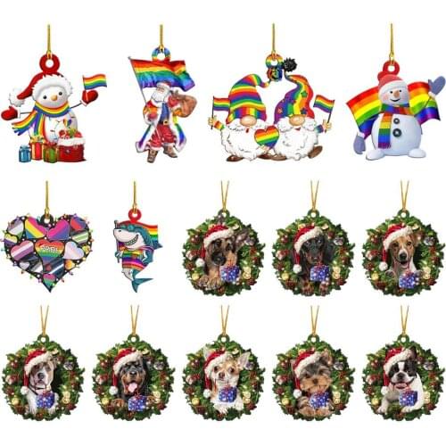 Christmas Santa Claus Wooden Pendants Xmas Tree Decor Ornaments Home Hanging Decor Christmas Decorations For Home Navidad 2022