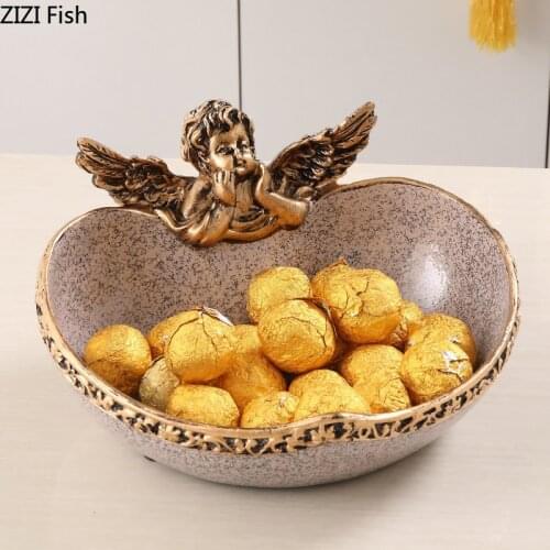 Nordic Angel Resin Bowl Nuts Candy Jars Desktop Storage Bowl Container Table Sugar Snacks Plates Spices Organizer Decoration