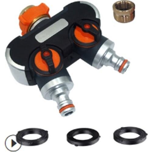 3/4" 2-Way Garden Hose Splitter Y-Type Watering Connector Distributor Faucet Switch Irrigation Agriculture Pipe Fitting