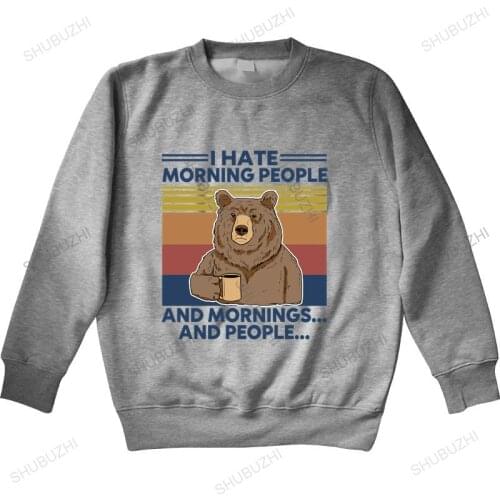 Men streetwear sweatshirt Bear Thats What I Do Drink Coffee Hate People Know Things Vintage Neck autumn Sportswear hoodies