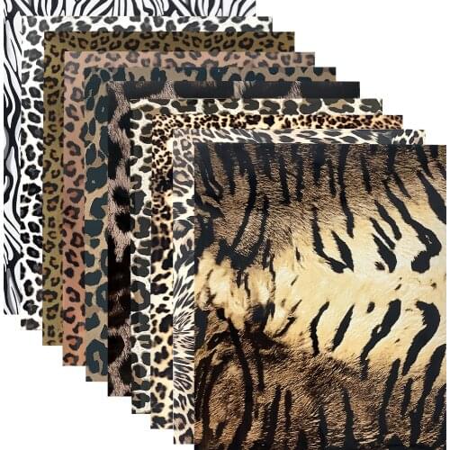 10Pcs Heat Transfer Vinyl Film Leopard Cheetah Bundle Iron-on Vinyl DIY Animal Print TPU Heat Transfer Vinyl Sheets for T-Shirts