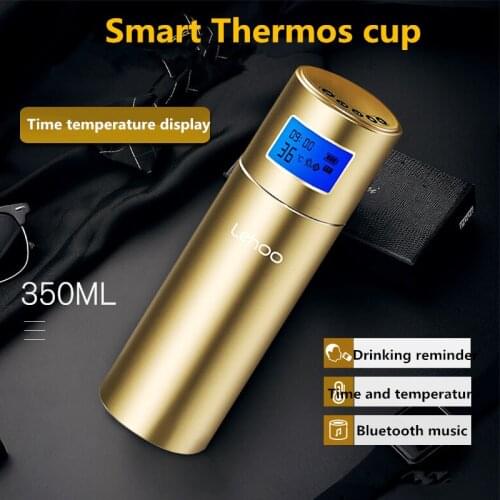 Smart Music Thermos Cup Stainless Steel Customize Thermos Bottle Temperature Time Display Outdoor Business Gift Cup with Radio