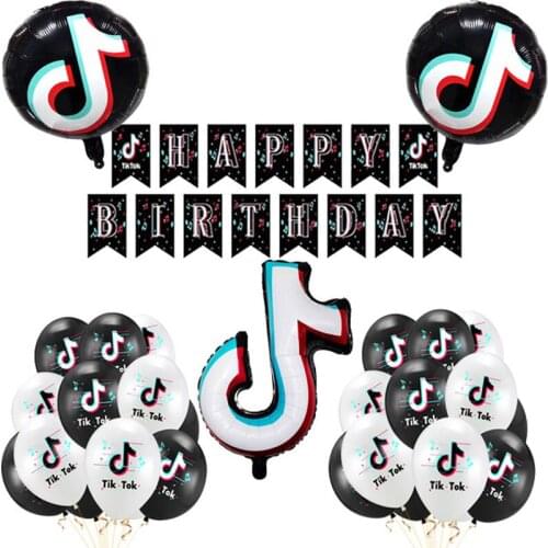 Music Balloons Summer Black White Party Fashion Banner Happy Birthday Wedding Decoration Ball Baby Shower Kids Toy Latex Ballons