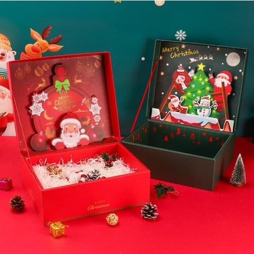 High grade Christmas gifts creative three-dimensional packaging box Christmas Eve apple box scarf socks Christmas gift box