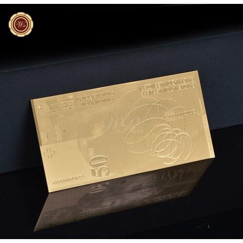 WR Switzerland 50 Swiss Franc Gold Foil Banknotes with Plastic Coa Frame Fake Money Bills Bank Note Souvenirs Gift Dropshiping