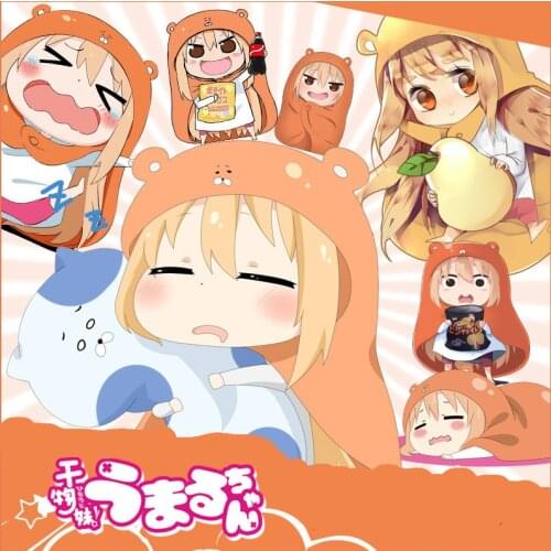 Japanese Anime Himouto! Umaru-Chan Keychain Double Sided Transparent Acrylic Pendant Couples Accessories Sisters Trinket Gift