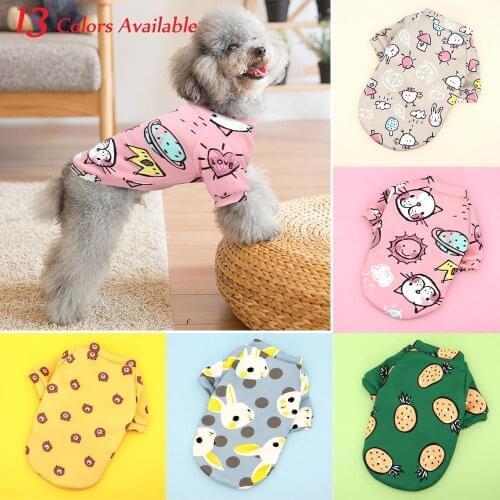 Cute Small Dog Clothes Cartoon Print Puppy Cat Clothes Chihuahua Winter Warm Coat Pet Clothes for Small Medium Dogs Cat Yorkshir