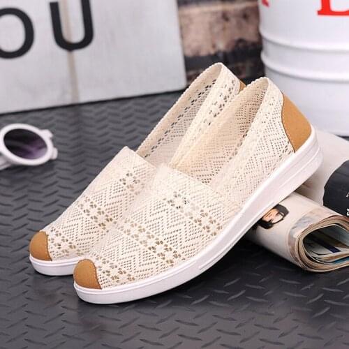 Women Flats 2021 Spring Summer Shoes Breathable Mesh Women Loafers Sewing Decor Women Flat Shoes White Pisos De Mujeres