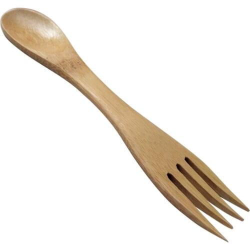 100% Natural Bamboo Dinnerware Bamboo Spoon Fork All IN One Portable Travel Cutlery Set LX6761