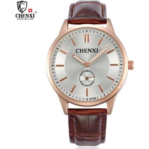 2018 Lovers Watch Brand Top Quality Leather Strap CHENXI Wristwatch Mens Watches Women Casual life Waterproof Male quartz-watch