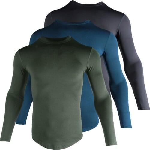2021 New Mens Rashguard Running Shirt Gym Shirt Long Sleeve Sports Compression Shirt Dry Fit Shirts for Men Fitness Jogging