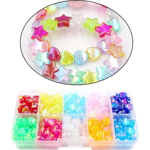 400x Multicolor Mixed Acrylic Beads 8mm Heart 1.5mm Hole Spacer Loose Charms DIY Crafting Earring Jewelry Making Crafts Project