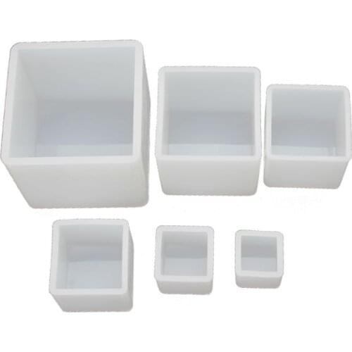 6Pcs Square Resin Mold Cube Silicone Molds Resin Casting Jewelry Making 6 Sizes T84A