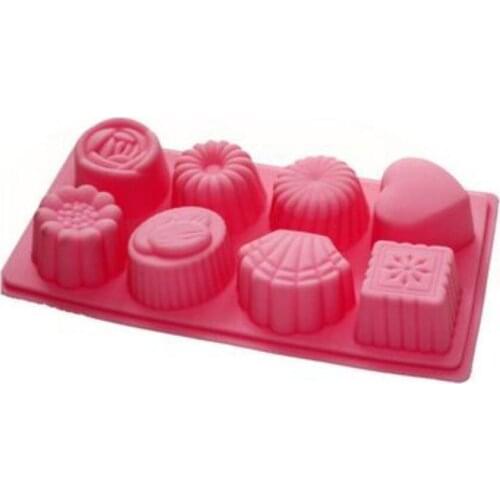 8-Mixed Heart Shell Silicone Mould Soap Chocolate Muffin Tray Party Favors
