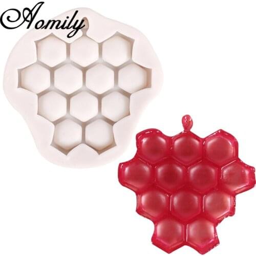 Aomily Honeycomb Shaped Fondant Cake Decoration Tools Baking Pastry Chocolate Candy Jelly Cake Mould Kitchen Silicone Mold