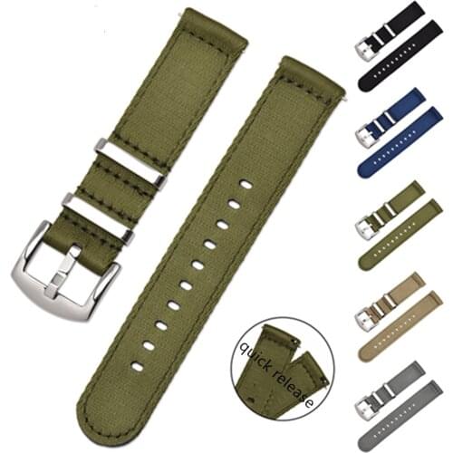 Quick Release Watch Strap Nylon Watch Band Replacement Strap 18mm 20mm 22mm 24mm HQ Canva Watchband