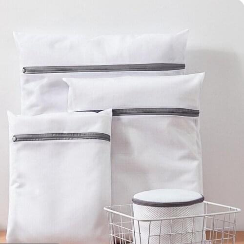 Household Mesh Laundry Bag Zipper Polyester Home Organizer Net Laundry Basket Laundry Bags for Washing Machines Mesh Bra Bag