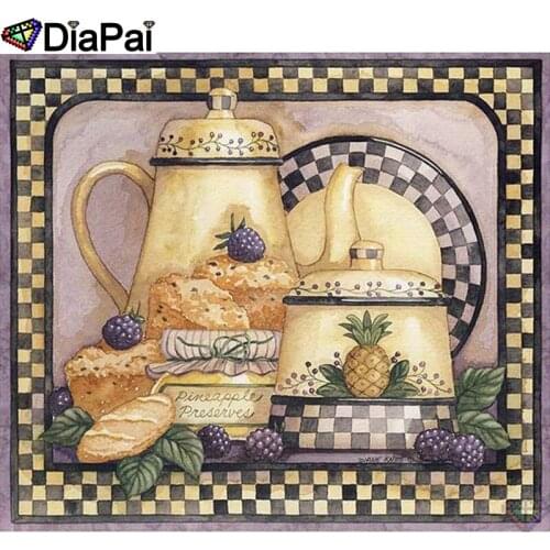 DIAPAI 5D DIY Diamond Embroidery Full Display "Tea set strawberry" Diamond Painting Square/Round Rhinestones Decor Art A26124