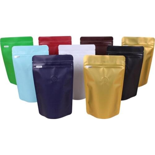Ferimo 10pcs Stand up zip lock bag varies color 110g coffee packaging storage bags aluminum foil air valve candy gift pouch