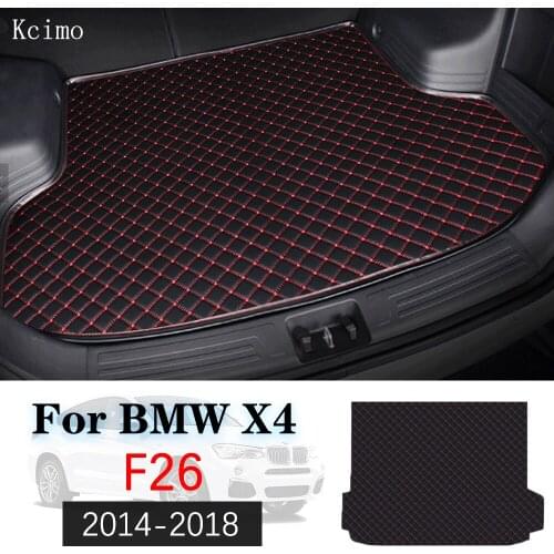 Leather Car Trunk Mat X4 Liner Pad BMW 20i 28i 35i 40i Cargo Pad Carpet For BMW X4 F26 2014-2018 Trunk Boot Mat Tail Cargo Liner