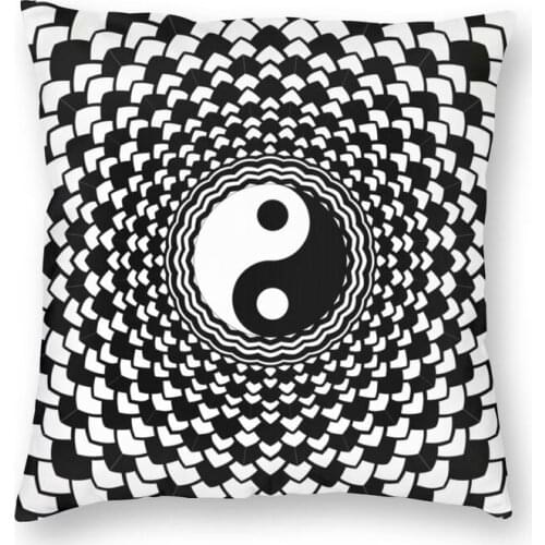 Cool Lotus Yin Yang Mandala Square Throw Pillow Case Home Decor 3D Printed Zen Meditation Cushion Cover for Living Room